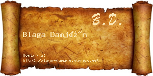 Blaga Damján névjegykártya
